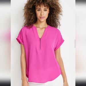 Maurices, Large, Geneva Solid Zipper Neck Blouse